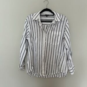 Oversized Stripe Button Down Shirt